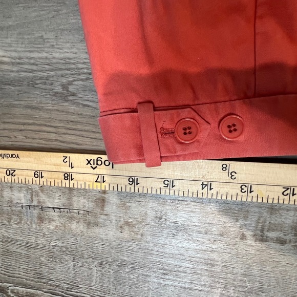 Talbots Coral Pink Chino Shorts Womens Size 10 Flat Front Button Fly Stretch - Picture 5 of 7